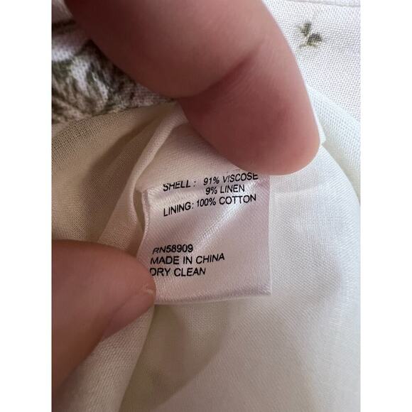 Antonio Melani Size XL Tank Cream Green Floral Sleeveless Chic Preppy - Picture 3 of 5